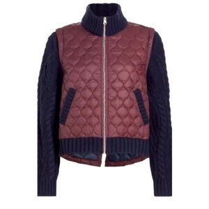 Veronica Beard Patra Puffer Knit Mixed-Media Jacket XS - Like New!